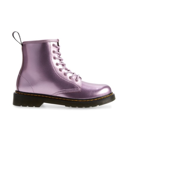 Dr. Martens Kids Boots in Metallic Purple - Picture 4 of 16